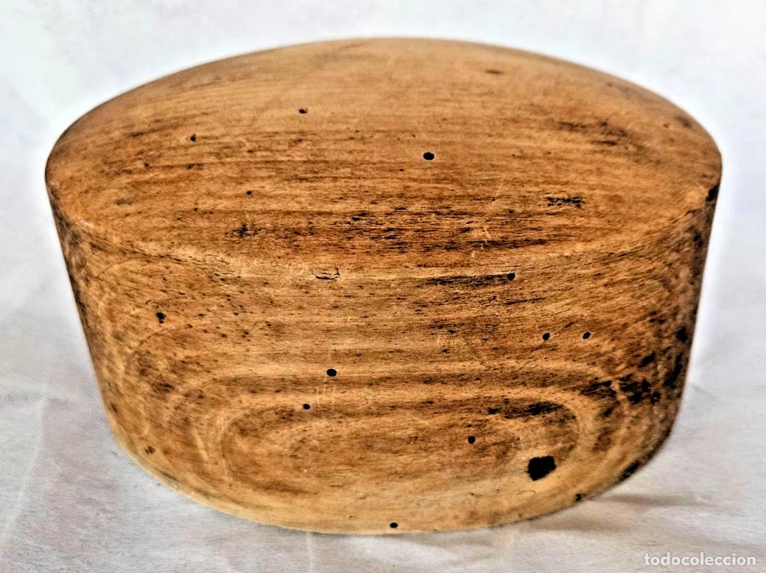 Antig&uuml;edades: ANCIENNE FORME A CHAPEAU OU MAROTTE EN BOIS L 19.80 CM OUTIL CHAPELIER MODISTE