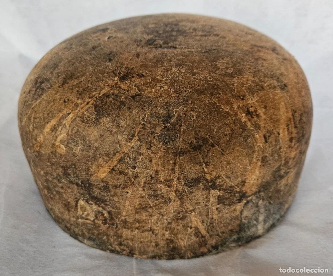 Antiquit&eacute;s: FORME A CHAPEAU OU MAROTTE EN BOIS L 18.20 CM OUTIL CHAPELIER MODISTE