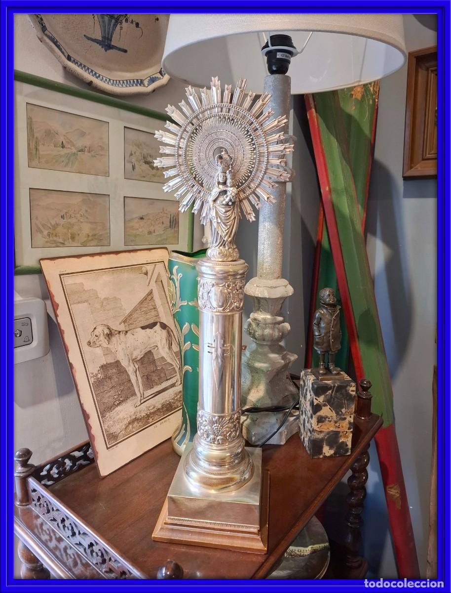 Antig&uuml;edades: MAGNIFICA VIRGEN DEL PILAR DE PLATA PUNZON ESTRELLA