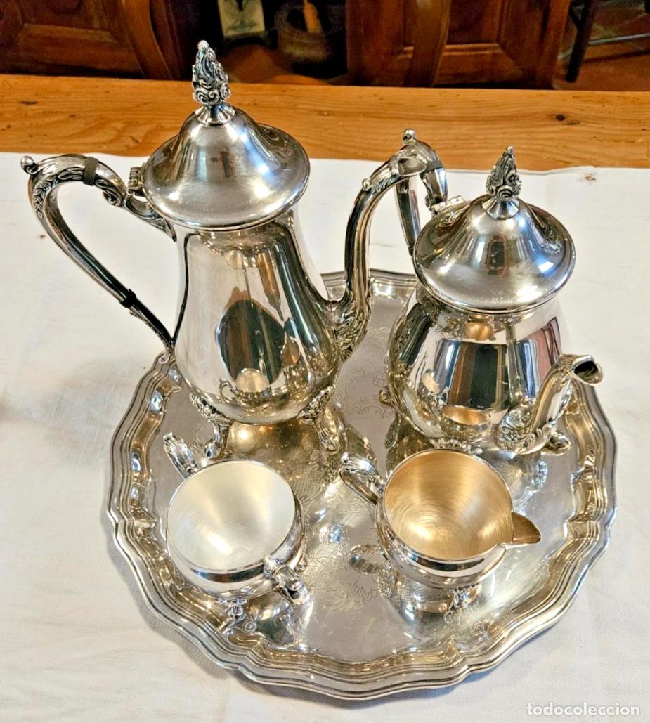 Antig&uuml;edades: SERVICE A CAFE THE PLATEAU ORFEVRE VINERS ENGLAND JAMAIS SERVI EN METAL ARGENTE