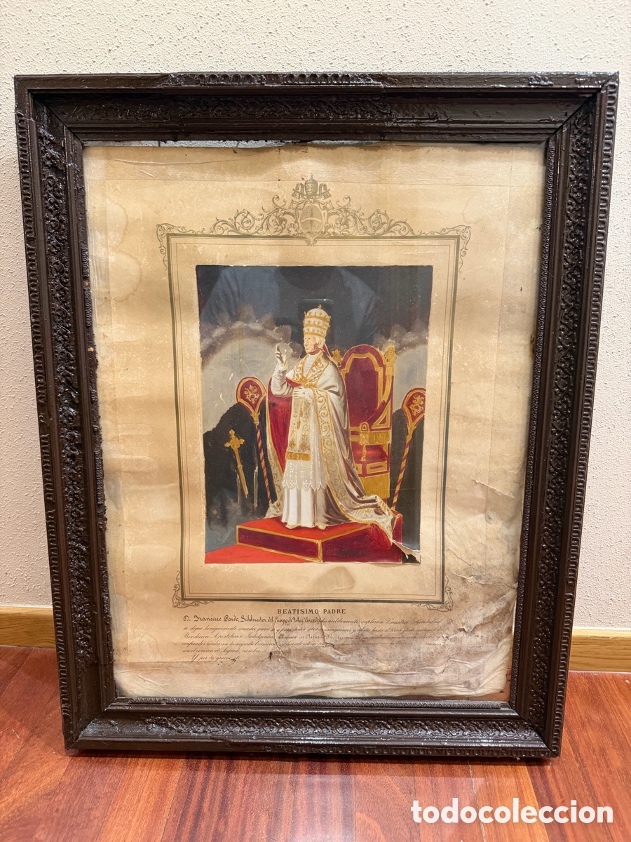 Oggetti Antichi: Cuadro Antiguo Religioso - Bendici&oacute;n Papal