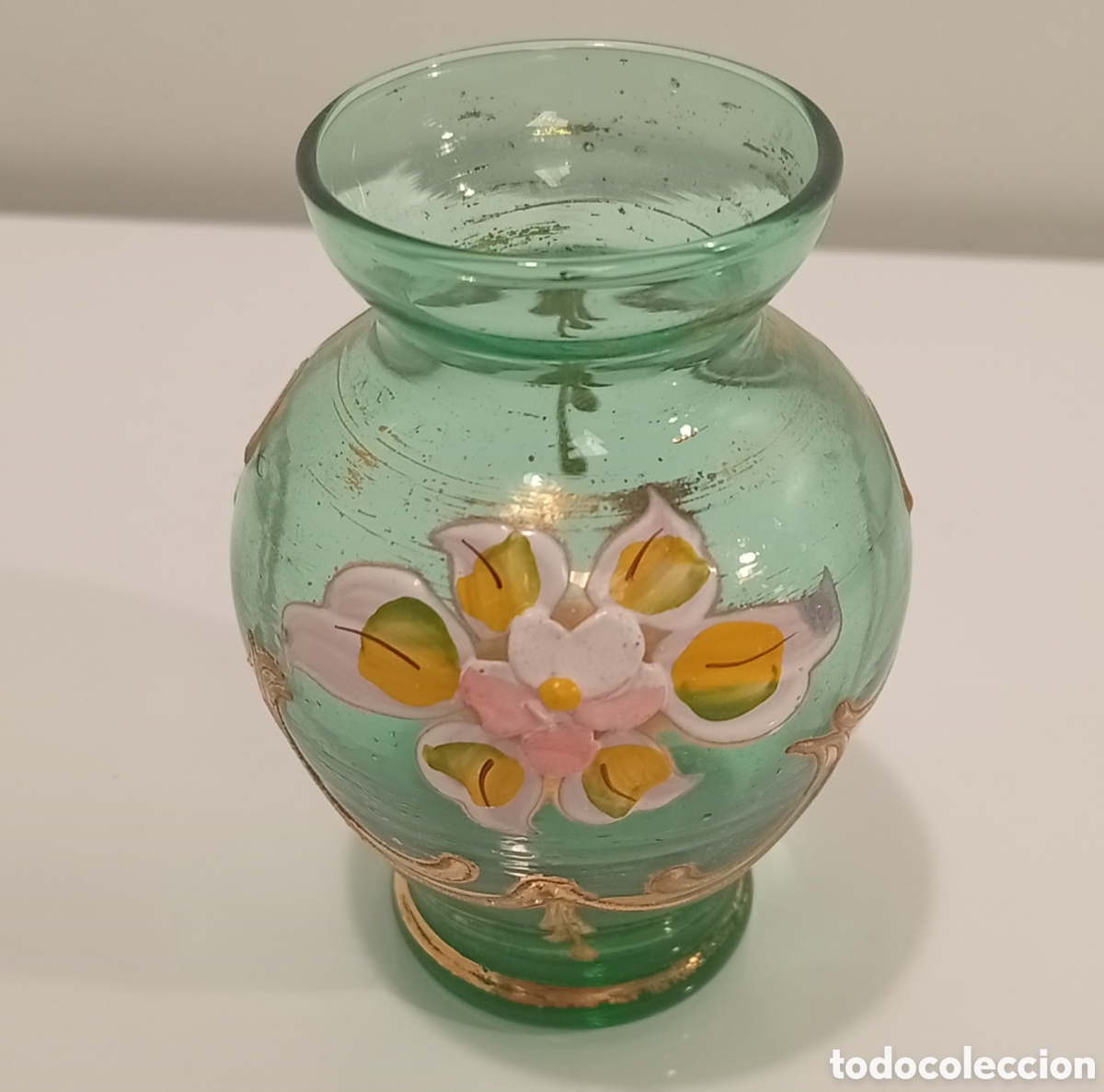 Antiques: JARRON MINIATURA &rdquo;SOLIFLORE&rdquo; ESMALTE FLORAL