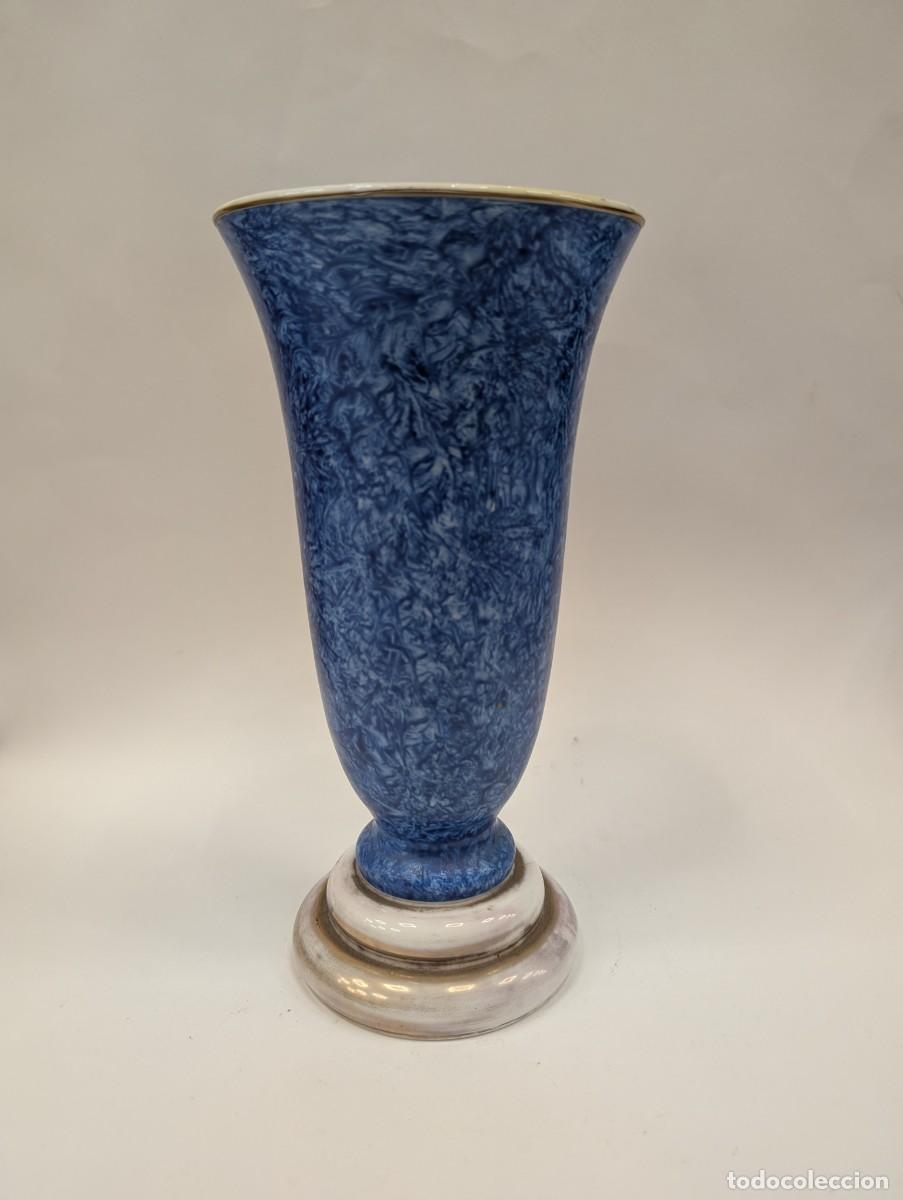 Antig&uuml;edades: JARRON CON ESMALTADO AZUL - Foto 1