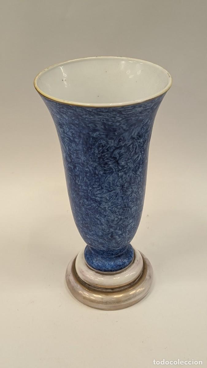 Antig&uuml;edades: JARRON CON ESMALTADO AZUL - Foto 2