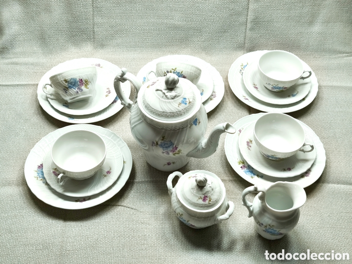 Oggetti Antichi: Juego de caf&eacute;/ te Richard Ginori Italia &ndash; Porcelana vintage floral &ndash; 18 piezas