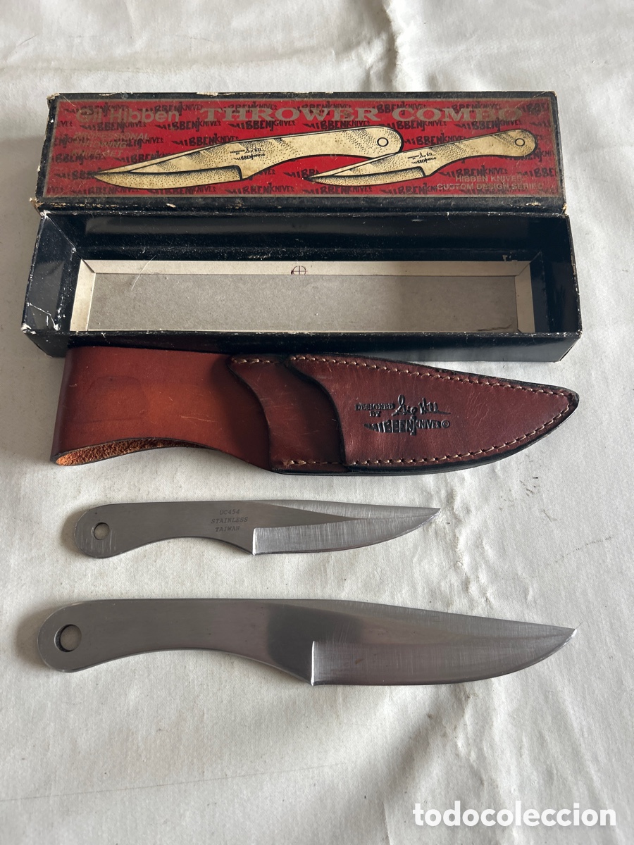 Antiques: Juego de cuchillos Gil Hibben en funda y caja