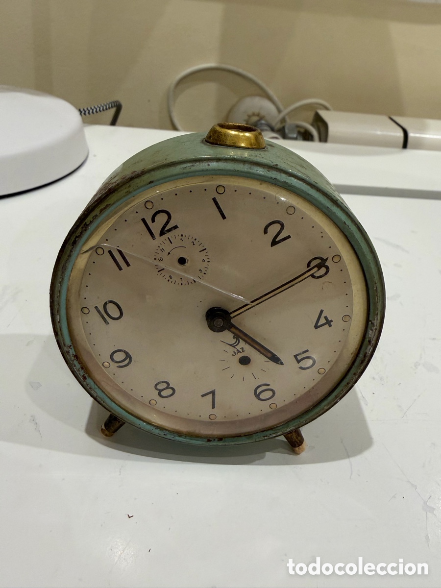 Antiquit&eacute;s: Despertador JAZ franc&eacute;s vintage verde