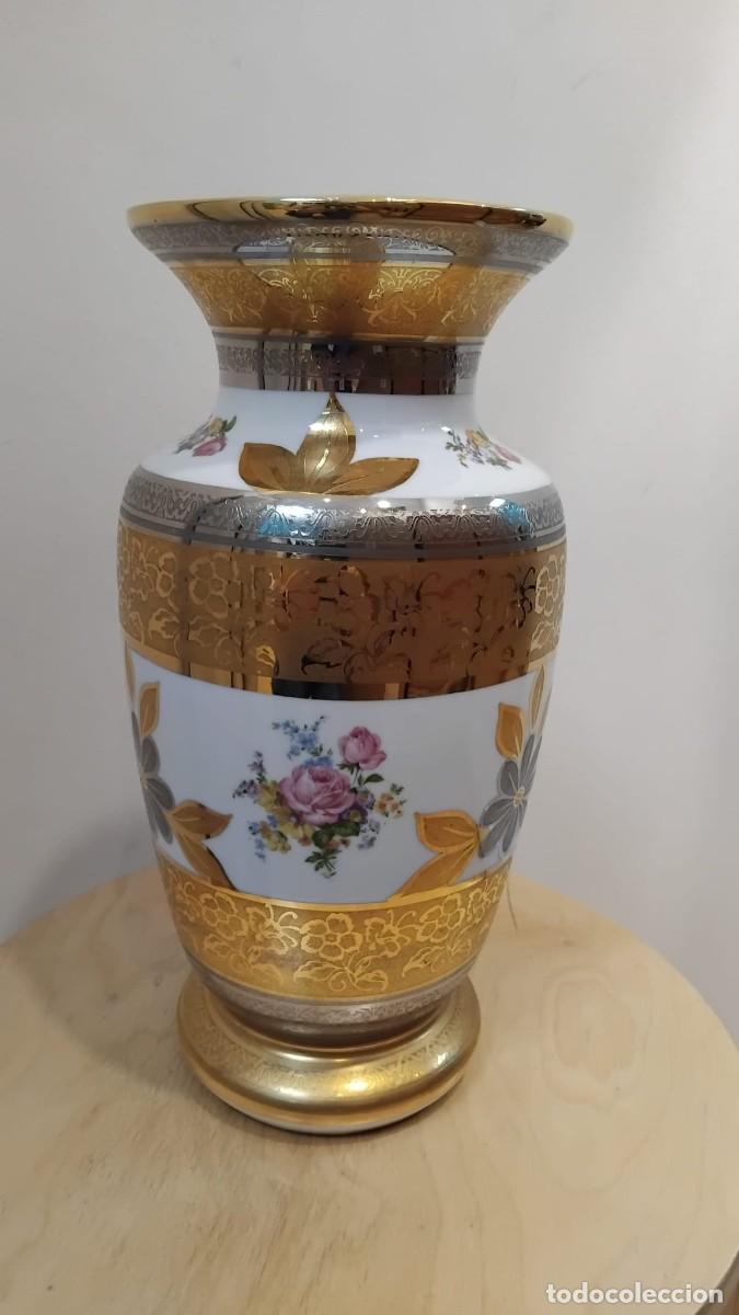Antiques: Jarr&oacute;n vintage porcelanas Sneroll Bohemia oro y plata