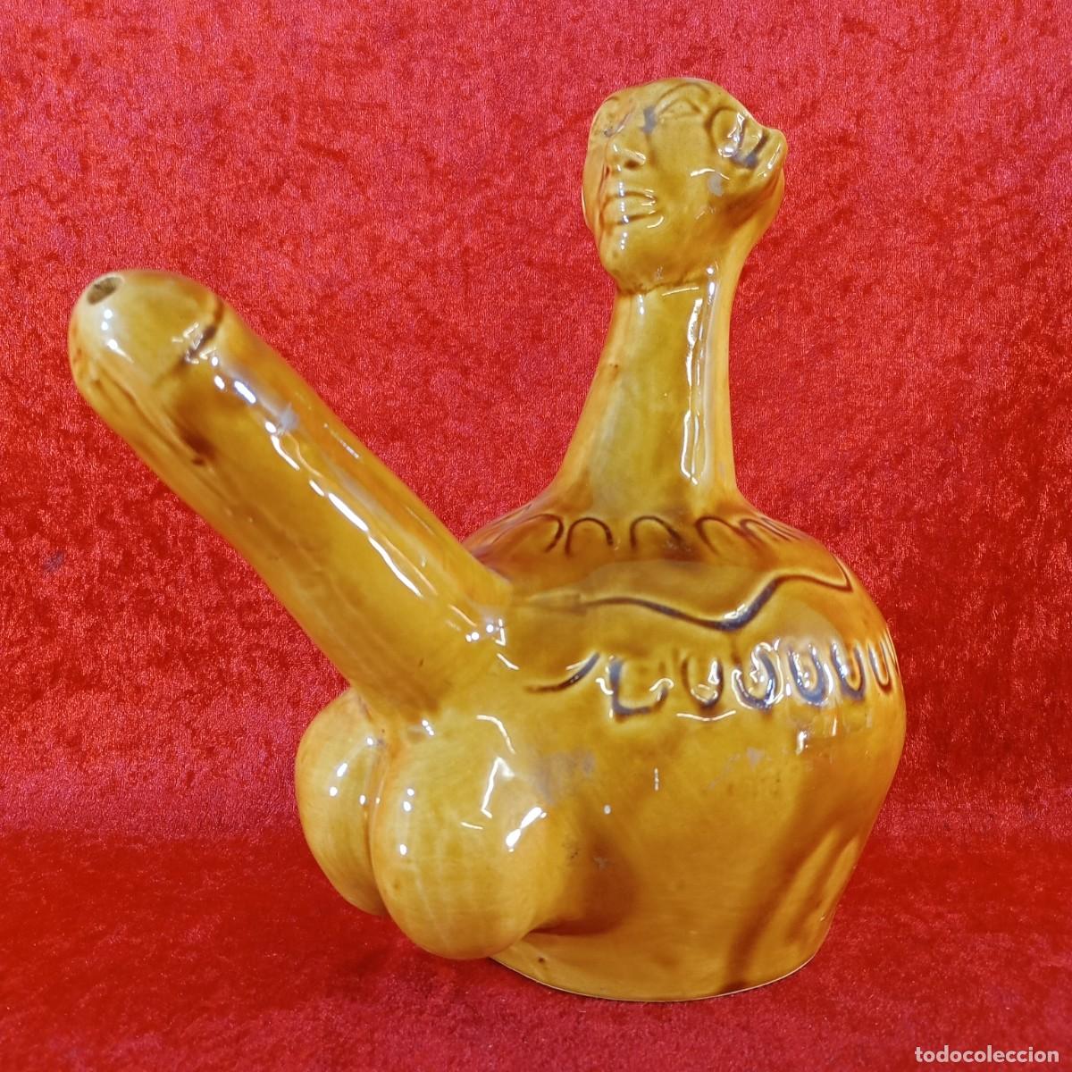 Antiques: PRECIOSO BOTIJO - CANTIR - FALO - CERAMICA VIDRIADA - PIEZA DE MUSEO - 24 CM