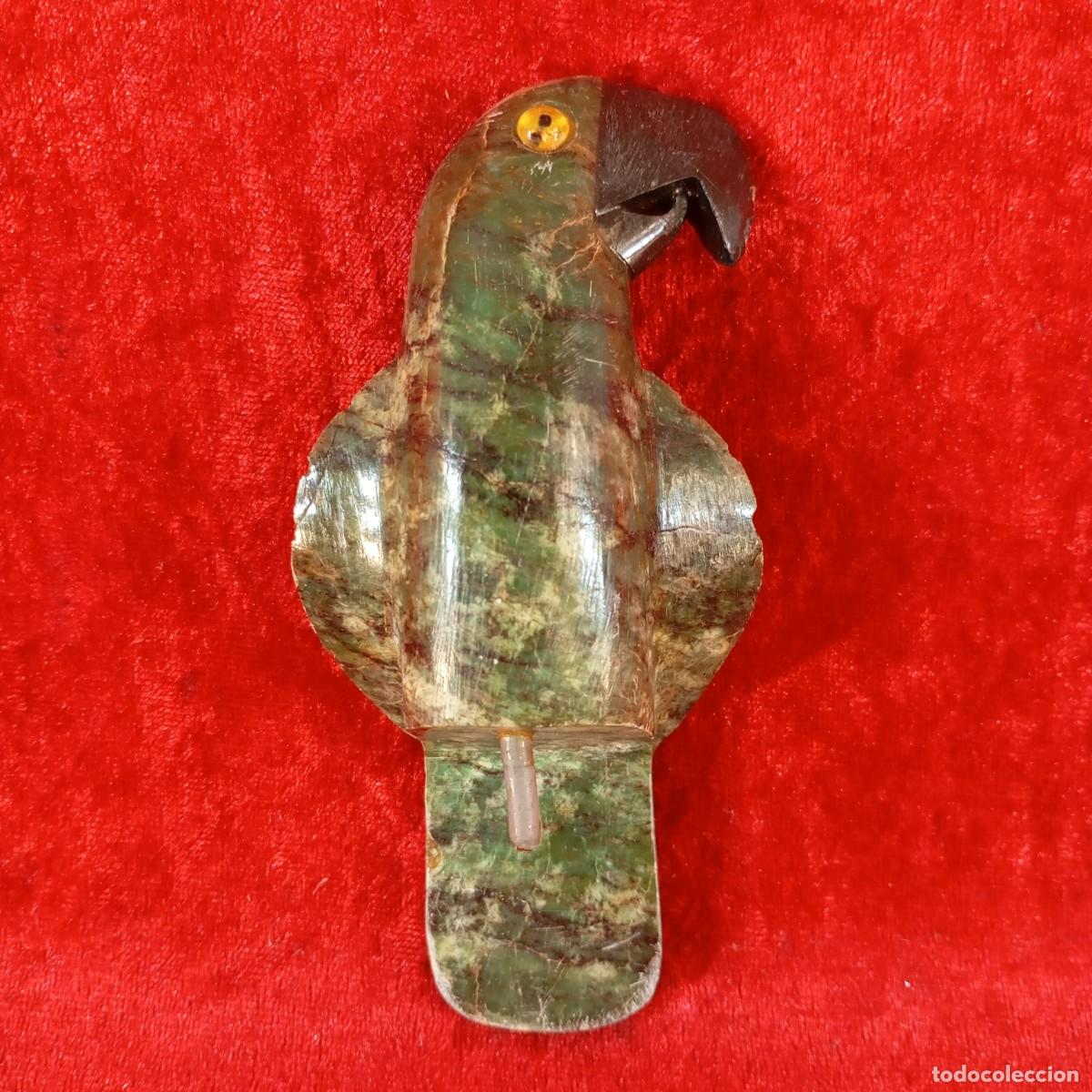 Antiguidades: PRECIOSO P&Aacute;JARO EN M&Aacute;RMOL O SIMILAR - VER FOTOS - 12 CM