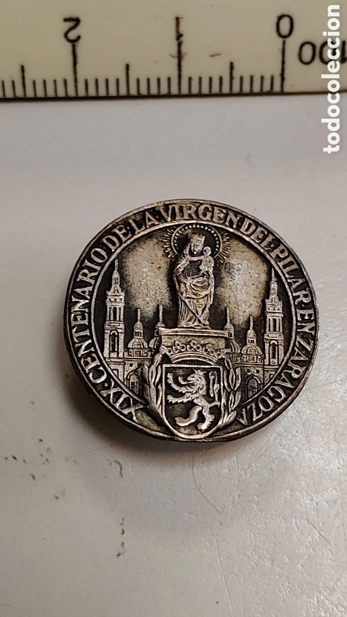 Antiquit&auml;ten: Medalla Insignia Conmemorativa XIX Centenario Virgen del Pilar Zaragoza 1940