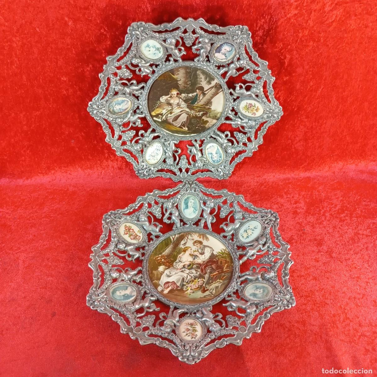 Antig&uuml;edades: CONJUNTO DE PLATOS DECORATIVOS CON ESCENAS NEOCL&Aacute;SICAS - 39 CM CADA UNO
