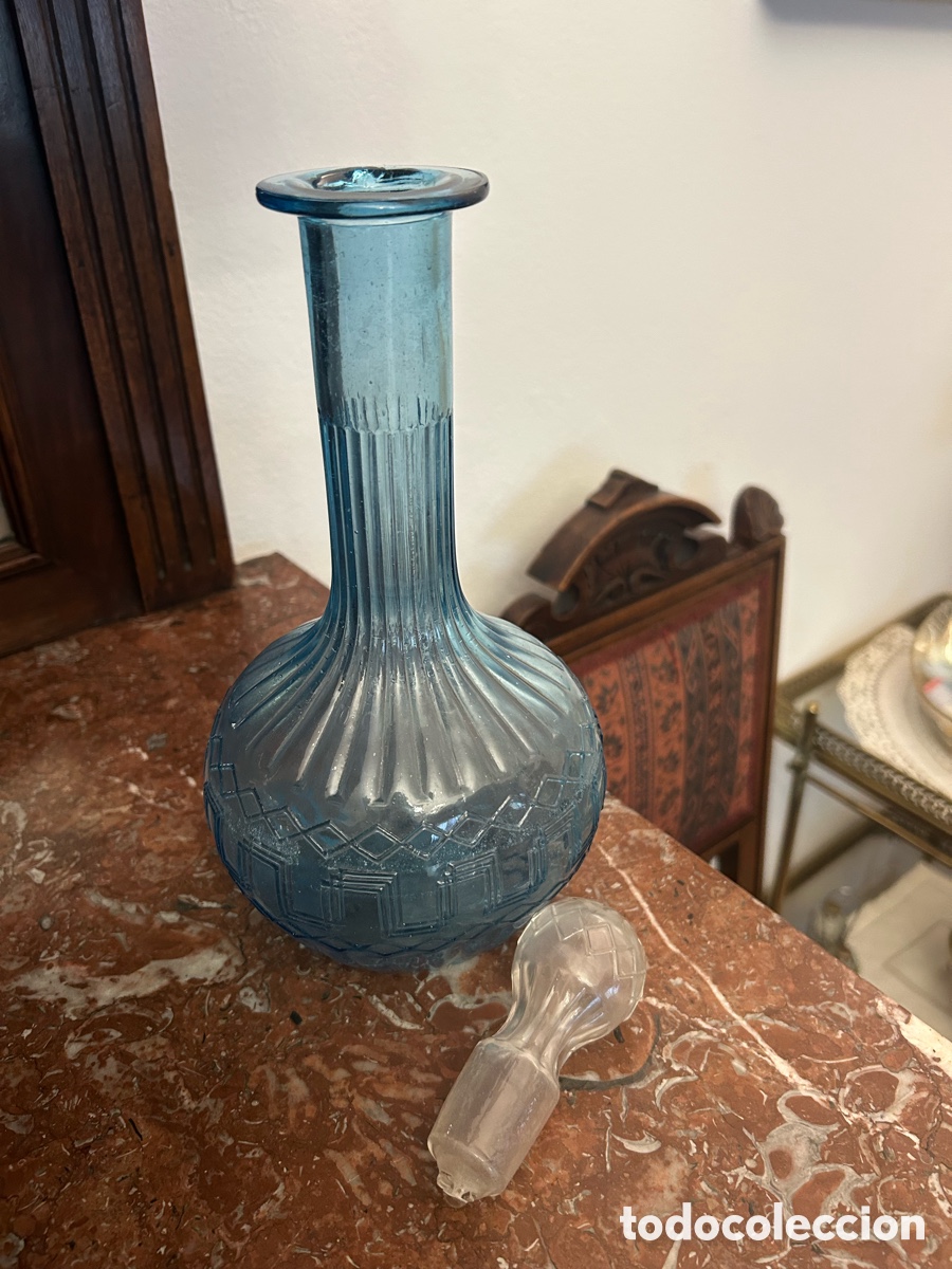 Antig&uuml;edades: Decantador de mesa azul - Foto 2