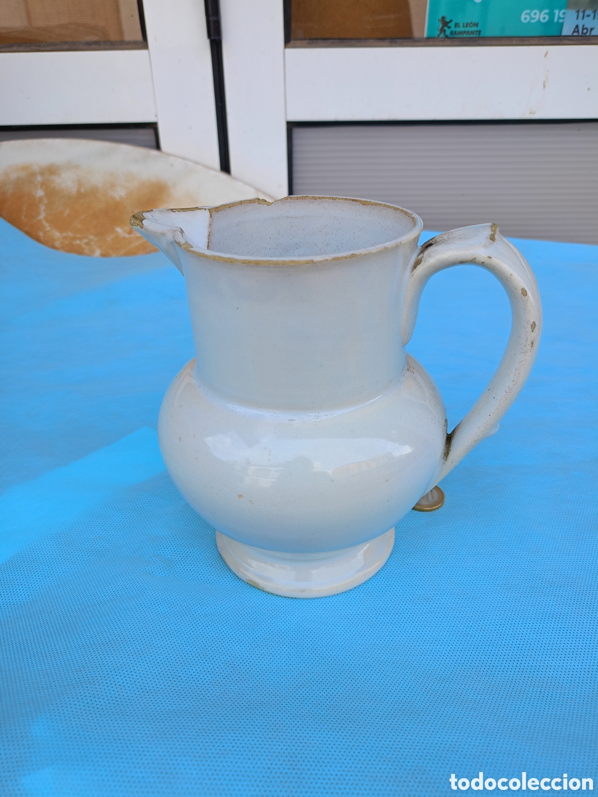 Antiques: CER&Aacute;MICA POPULAR. ANTIGUA JARRA BLANCA DE PICO