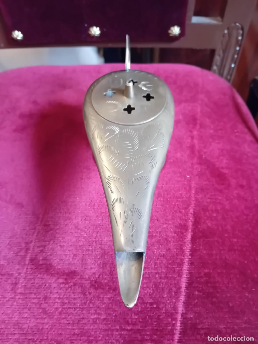 Antig&uuml;edades: L&aacute;mpara de aceite de bronce - Foto 2
