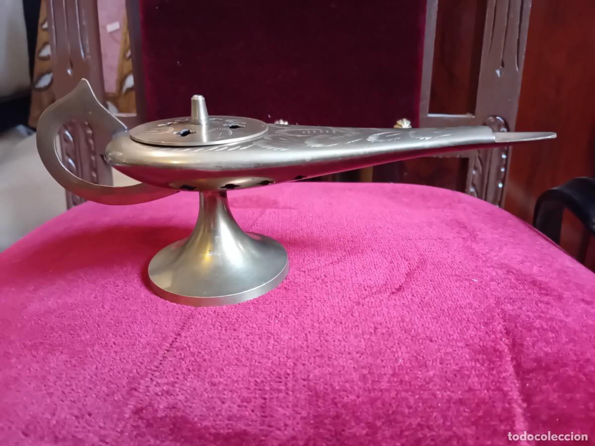 Antig&uuml;edades: L&aacute;mpara de aceite de bronce - Foto 4