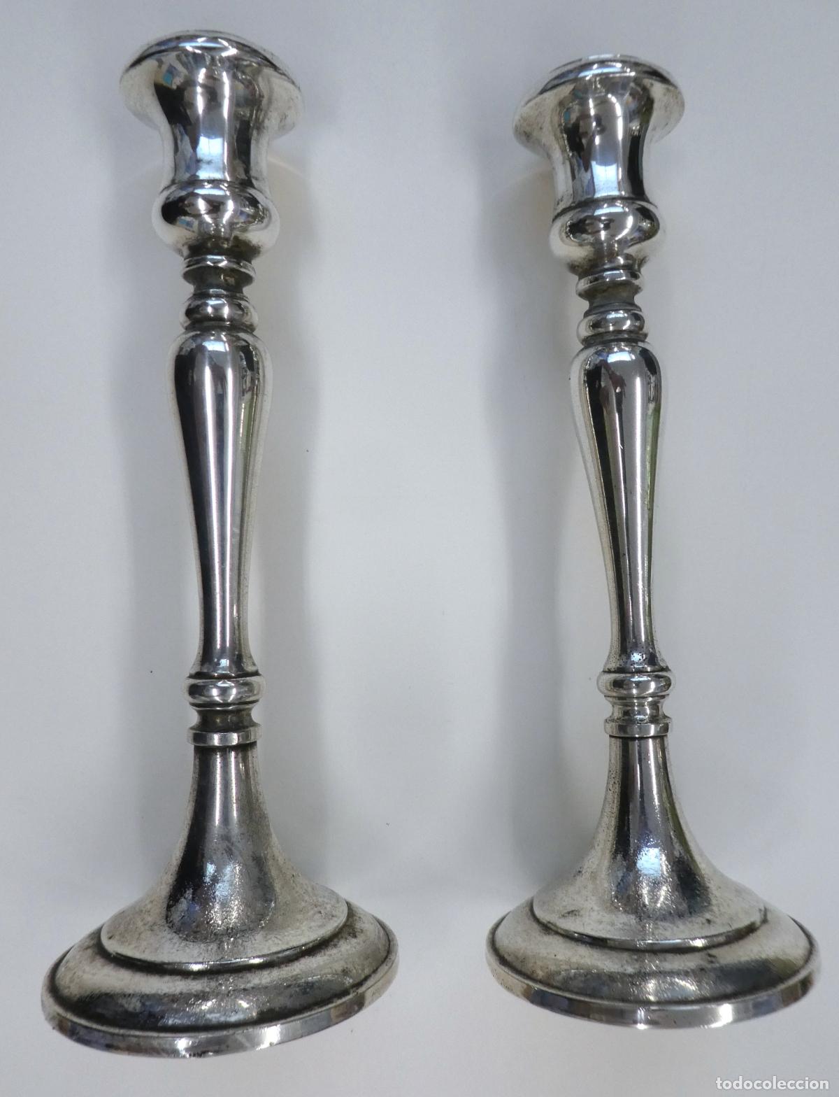 Antig&uuml;edades: Pareja de candelabros sheffield silver plate Italy