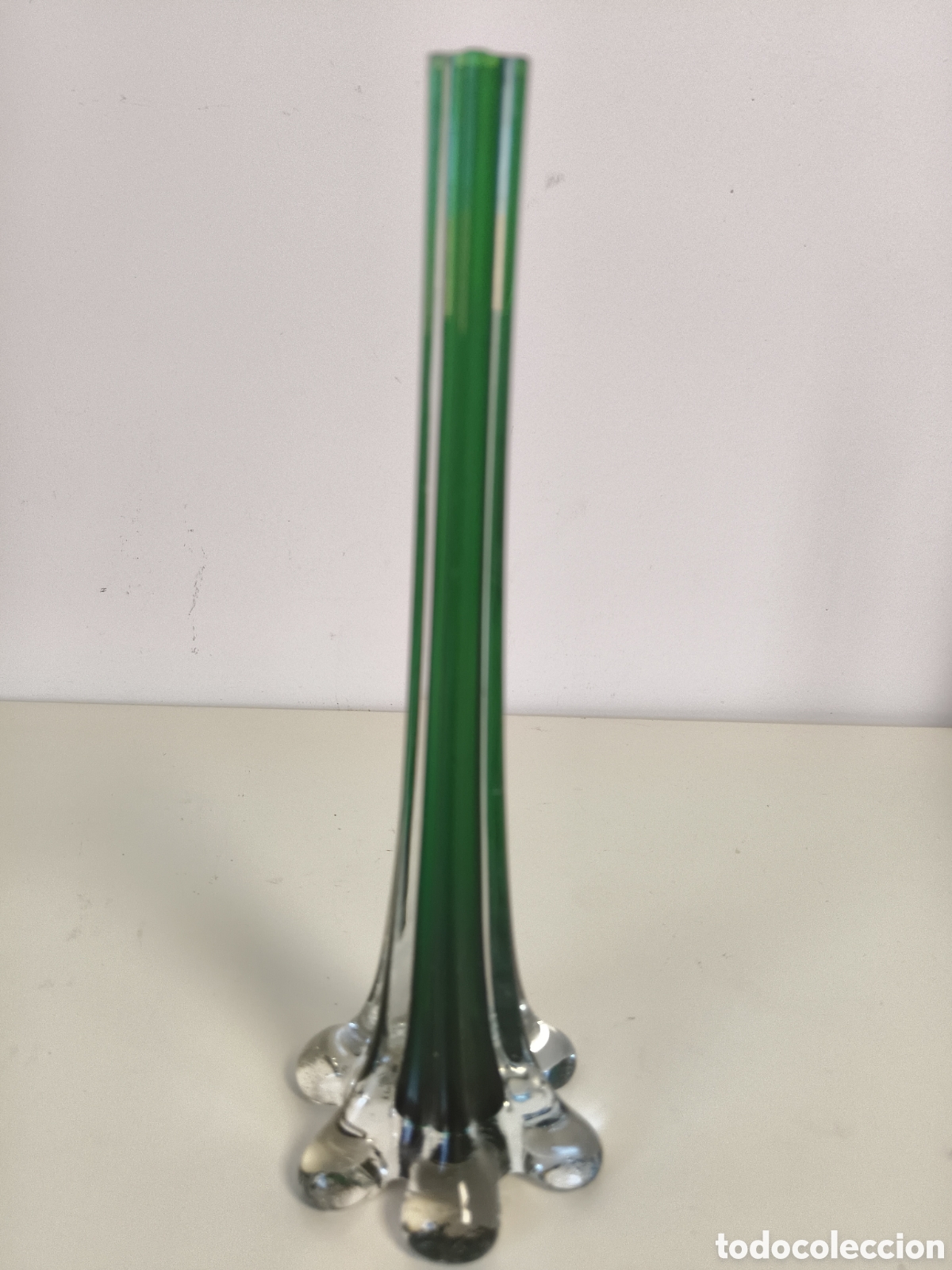 Antig&uuml;edades: Jarr&oacute;n de murano en bicolor verde y trasparente - Foto 2
