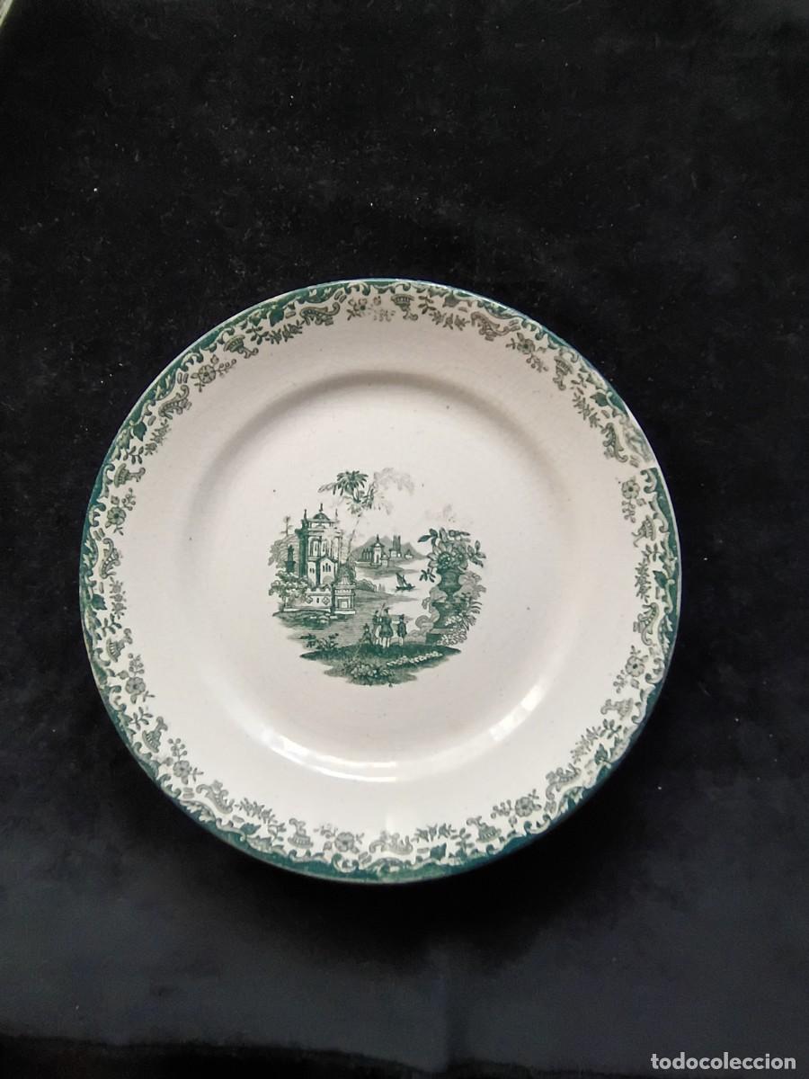 Antiquit&eacute;s: Antiguo plato de cer&aacute;mica de La Cartuja Pickman serie chinesca