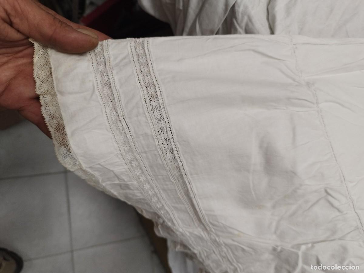 Antig&uuml;edades: Antiguo camison de mujer de color blanco. - Foto 12
