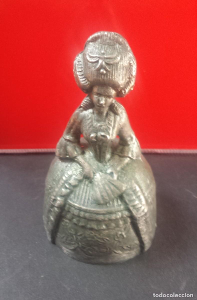 Antiques: Campana de mano met&aacute;lica color plateado dama siglo xviii