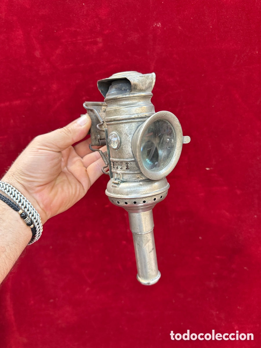 Antiques: Antiguo faro-lampara de bicicleta de vela!Cca.1910