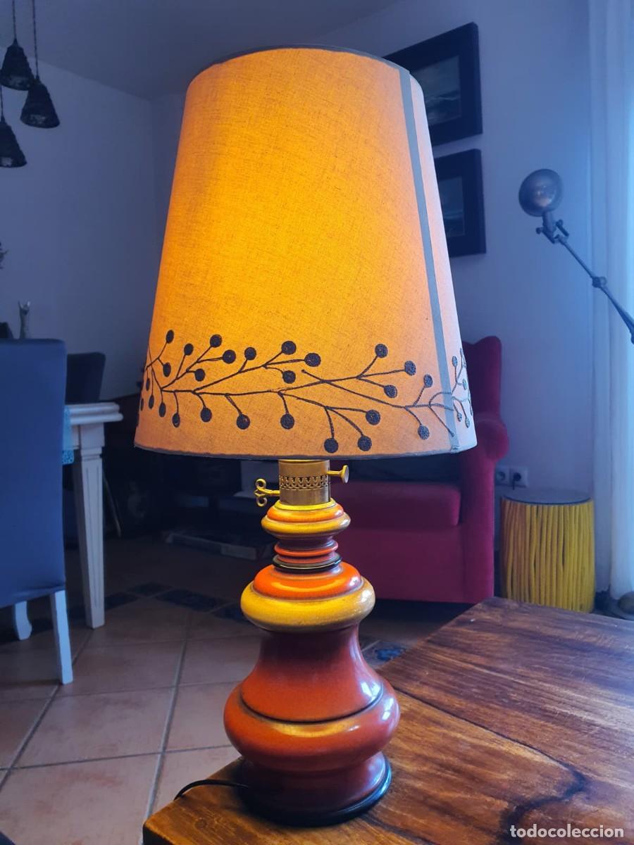 Antig&uuml;edades: L&aacute;mpara de Sobremesa Metalarte de Metal Esmaltado &ndash; Vintage A&ntilde;os 70