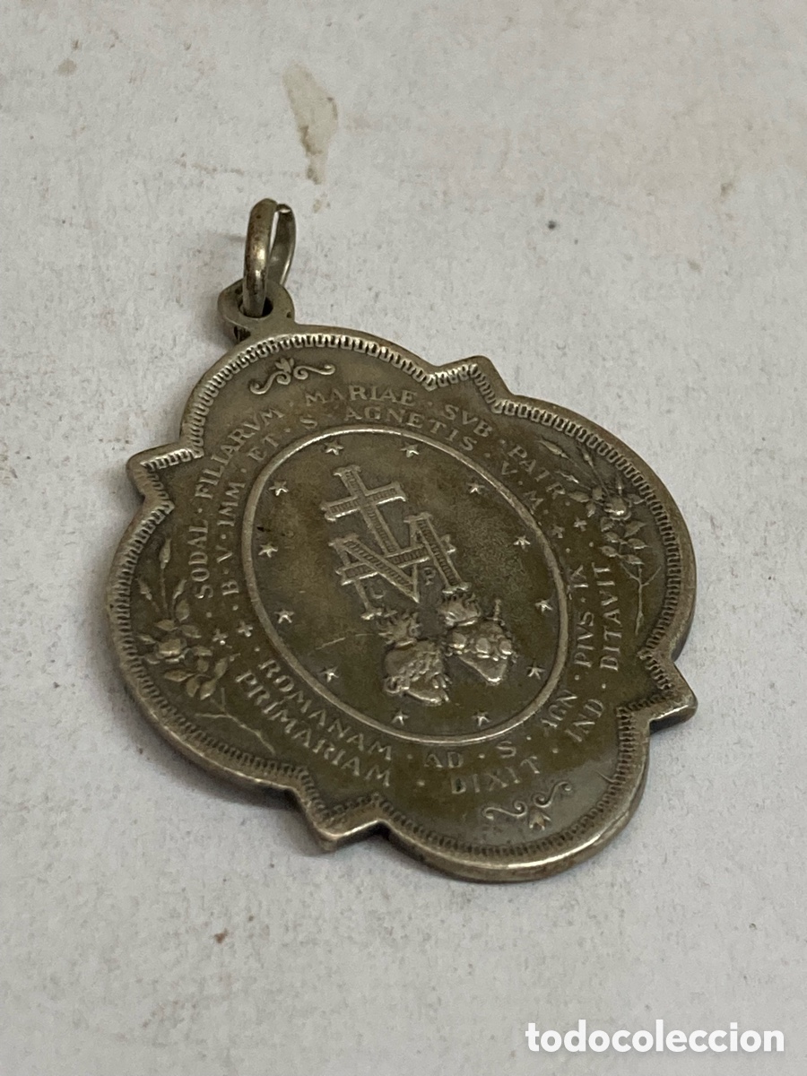 Antig&uuml;edades: Medalla de plata religiosa C669 - Foto 2