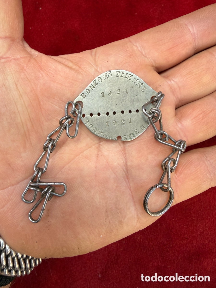 Antiquit&eacute;s: Antigua placa identificadora militar de 1921,Francia!