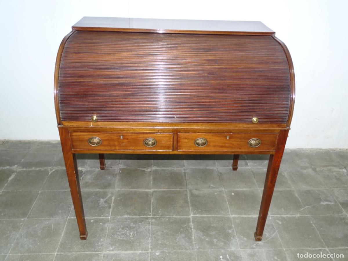 Antig&uuml;edades: ANTIGUO BUR&Oacute; CON PERSIANA EN MADERA. - Foto 2