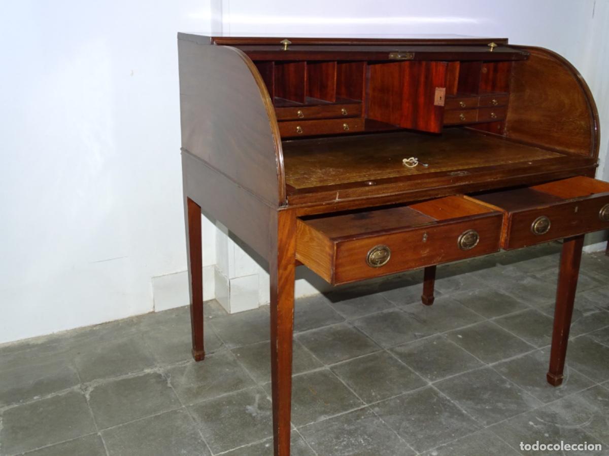 Antig&uuml;edades: ANTIGUO BUR&Oacute; CON PERSIANA EN MADERA. - Foto 9