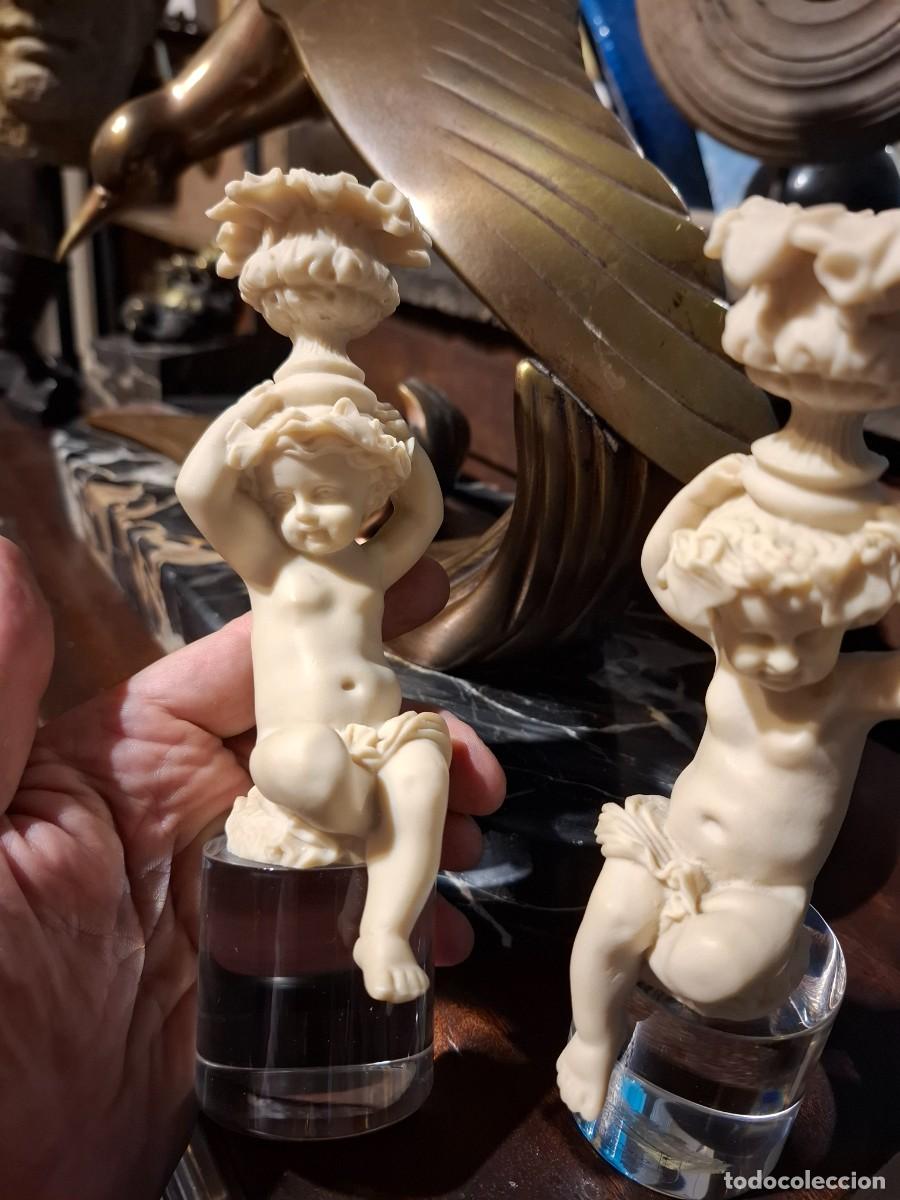Antig&uuml;edades: ANGELOTES DE PASTA SOBRE BASE DE METACRILATO - Foto 2