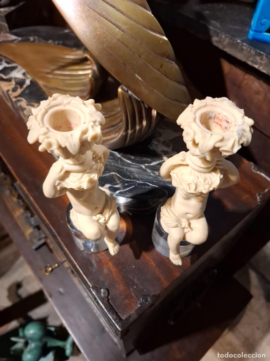 Antig&uuml;edades: ANGELOTES DE PASTA SOBRE BASE DE METACRILATO - Foto 4