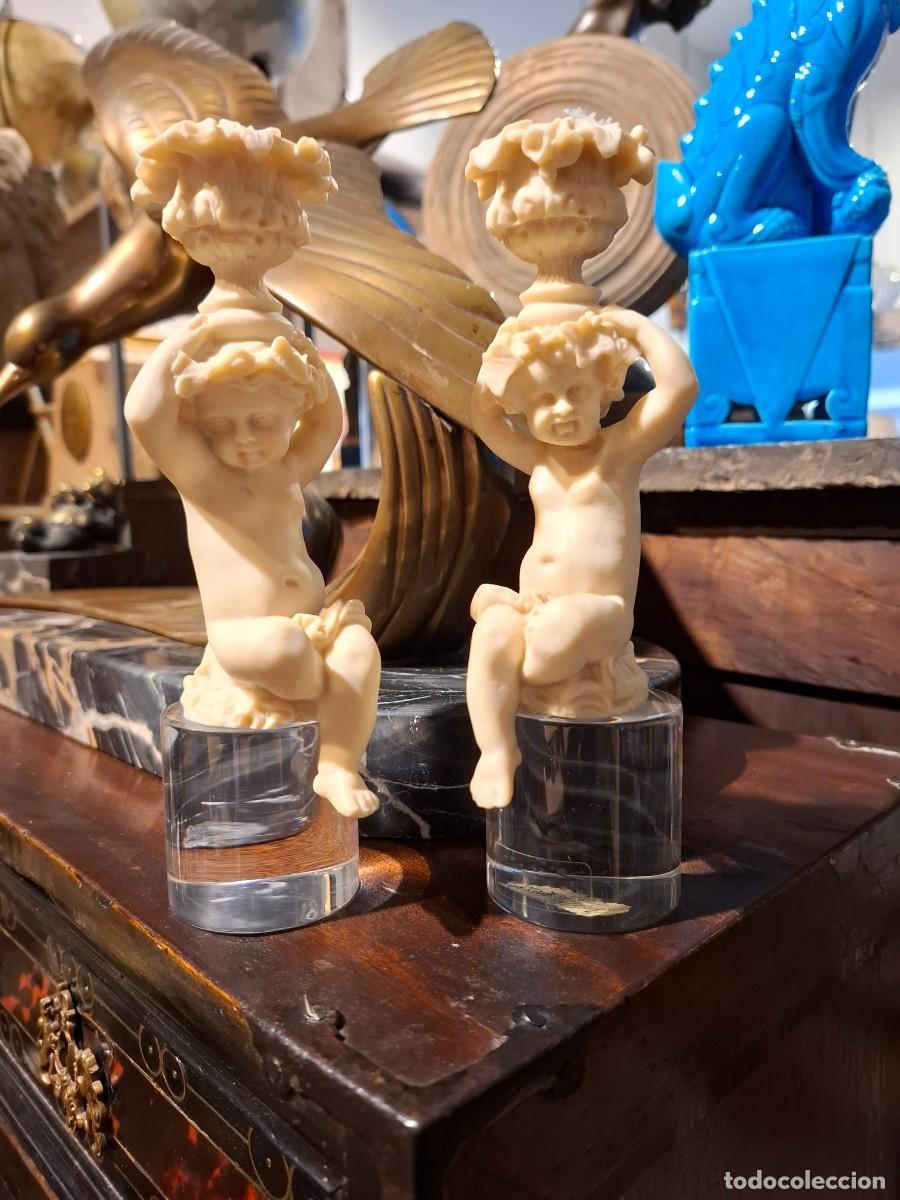 Antig&uuml;edades: ANGELOTES DE PASTA SOBRE BASE DE METACRILATO - Foto 8