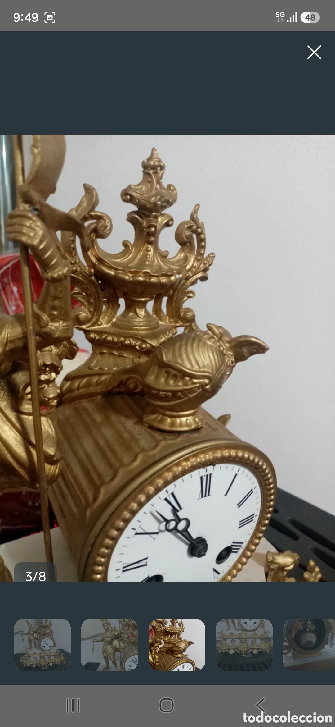 Antig&uuml;edades: Reloj antiguo de sobremesa - Foto 3
