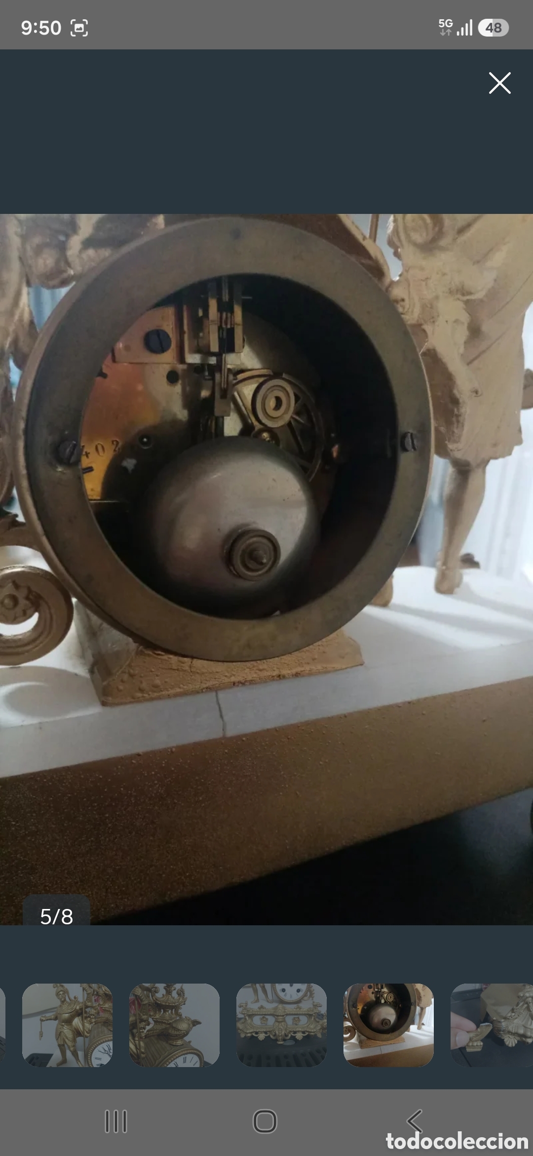 Antig&uuml;edades: Reloj antiguo de sobremesa - Foto 5