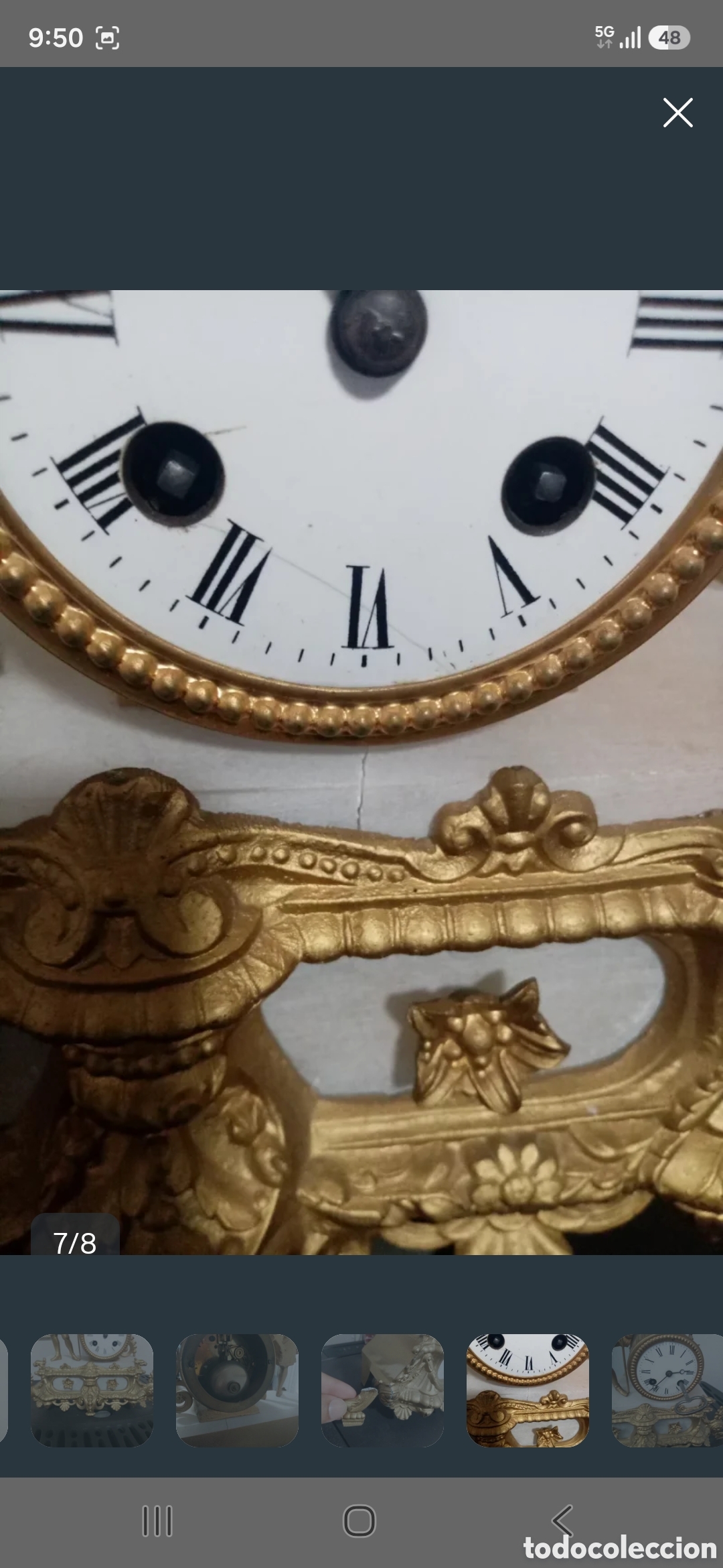 Antig&uuml;edades: Reloj antiguo de sobremesa - Foto 7