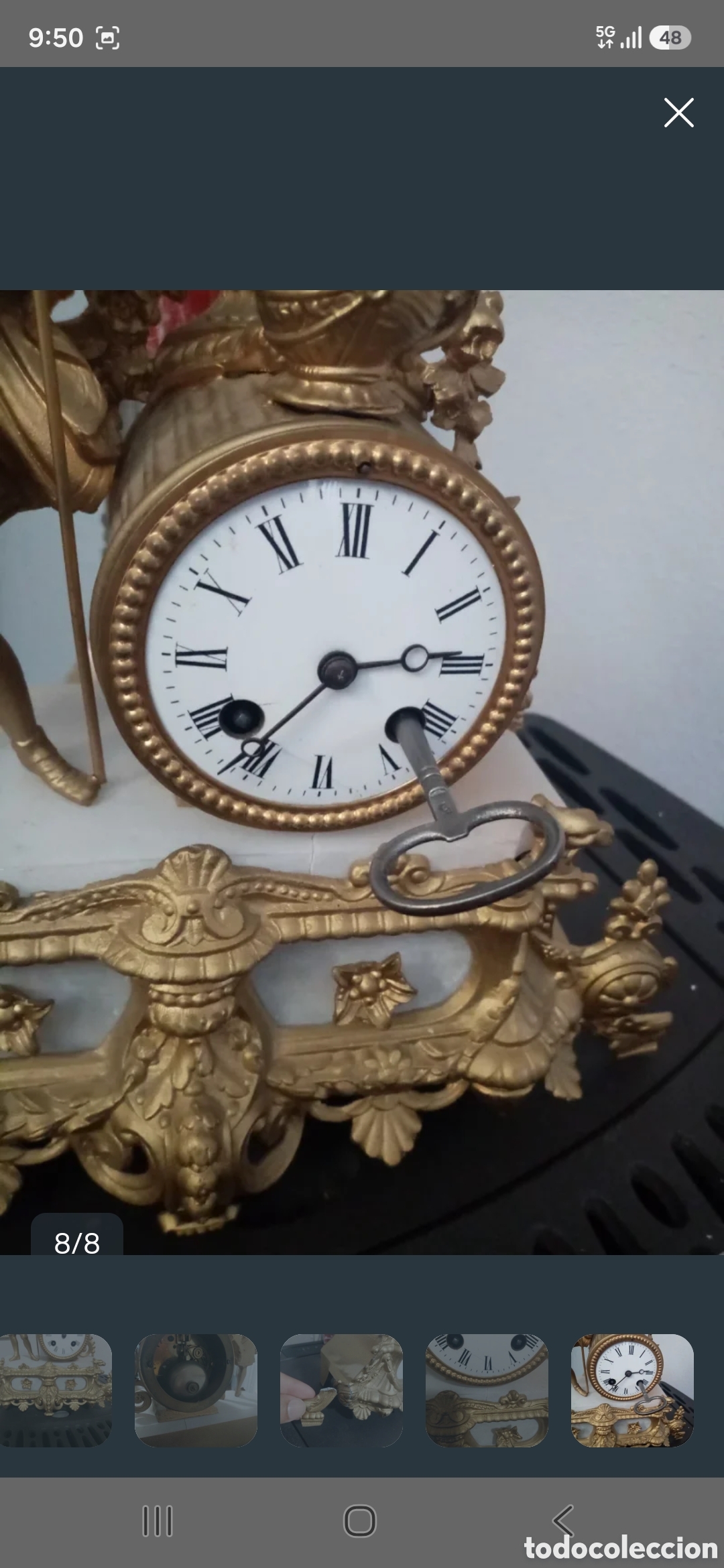 Antig&uuml;edades: Reloj antiguo de sobremesa - Foto 8