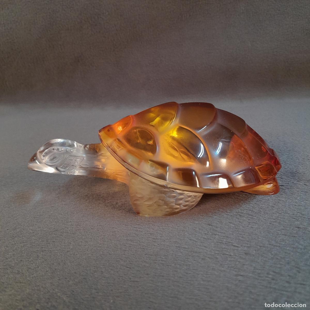 Antig&uuml;edades: FIGURA DE TORTUGA EN CRISTAL EN TONOS ANARANJADOS Y SATINADO. LALIQUE FRANCE. SIGLO XX