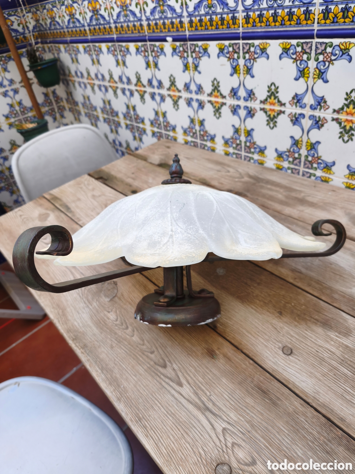 Antig&uuml;edades: Lampara de techo de forja - Foto 3