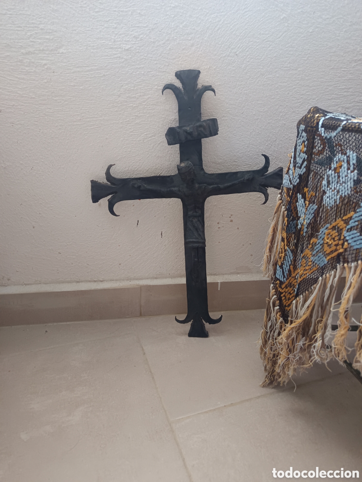 Antiguidades: Crucifijo antiguo hierro forjado Jes&uacute;s, Jesucristo crucificado