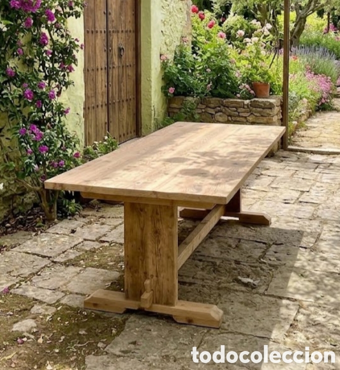 Antiguidades: Mesa de Comedor R&uacute;stica de Madera Reciclada Artesanal (245 x 100 x 79 cm) - Pieza &Uacute;nica