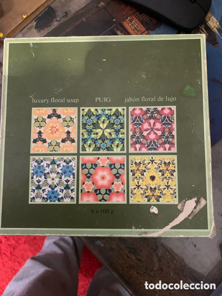 Oggetti Antichi: Caja Puig Jab&oacute;n Floral de Lujo Azalea Geranio Clavel Mimosa Madreselva Nardo - Perfumer&iacute;a Vintage
