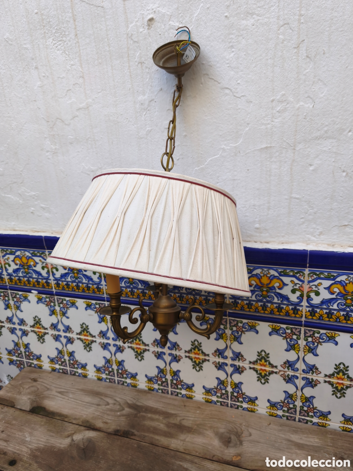 Antig&uuml;edades: Lampara de pared con tres brazos - Foto 3