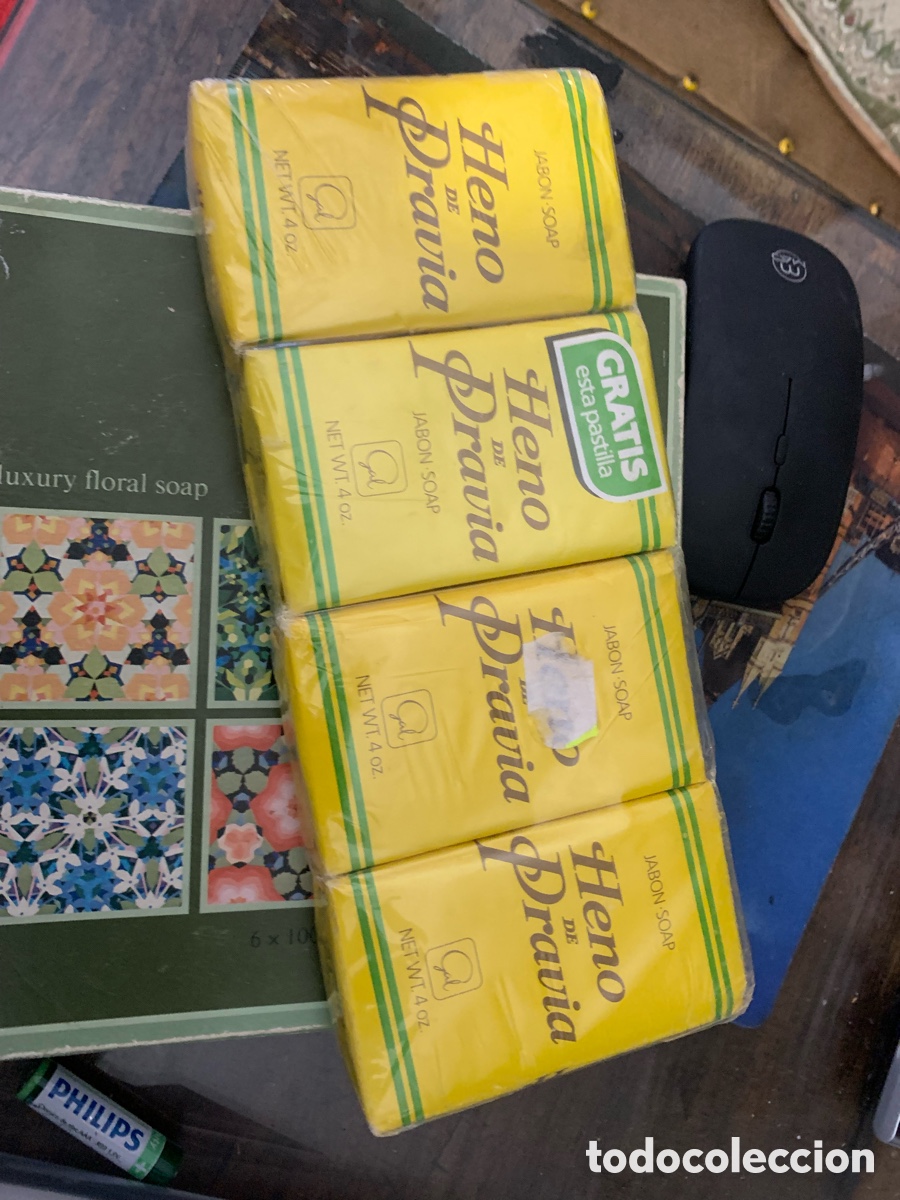 Oggetti Antichi: Heno de Pravia bl&iacute;ster 4 pastillas jab&oacute;n