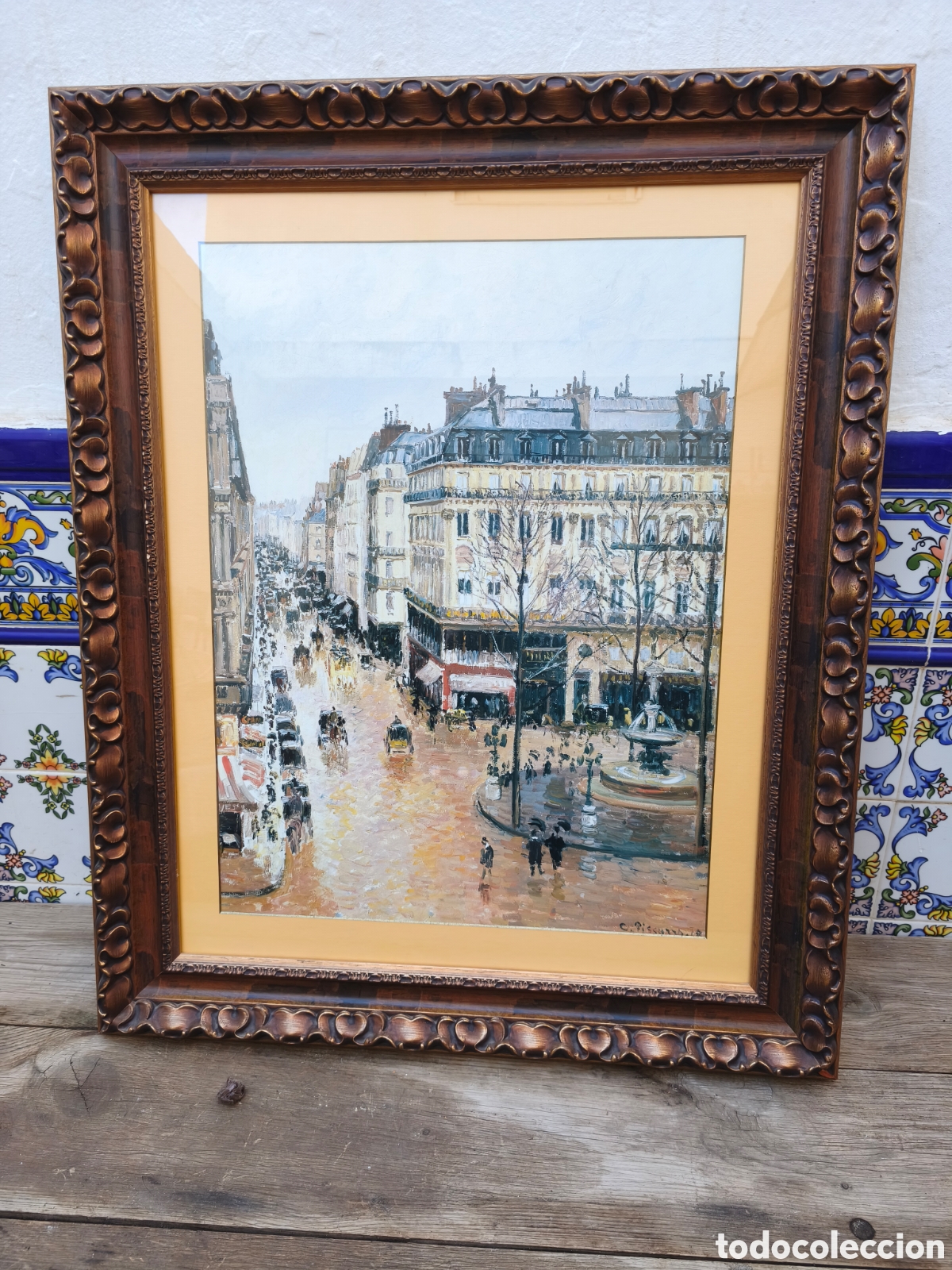 Antig&uuml;edades: Cuadro con marco de madera - Foto 2