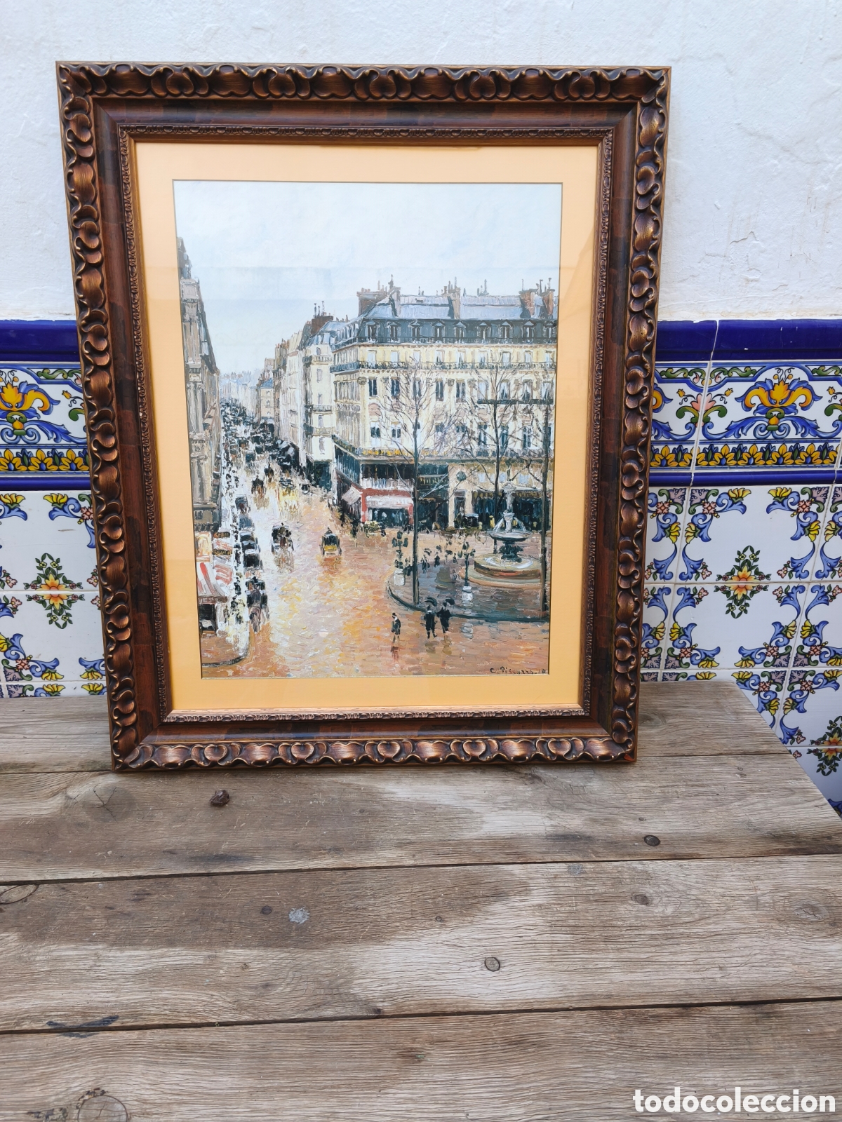 Antig&uuml;edades: Cuadro con marco de madera - Foto 1