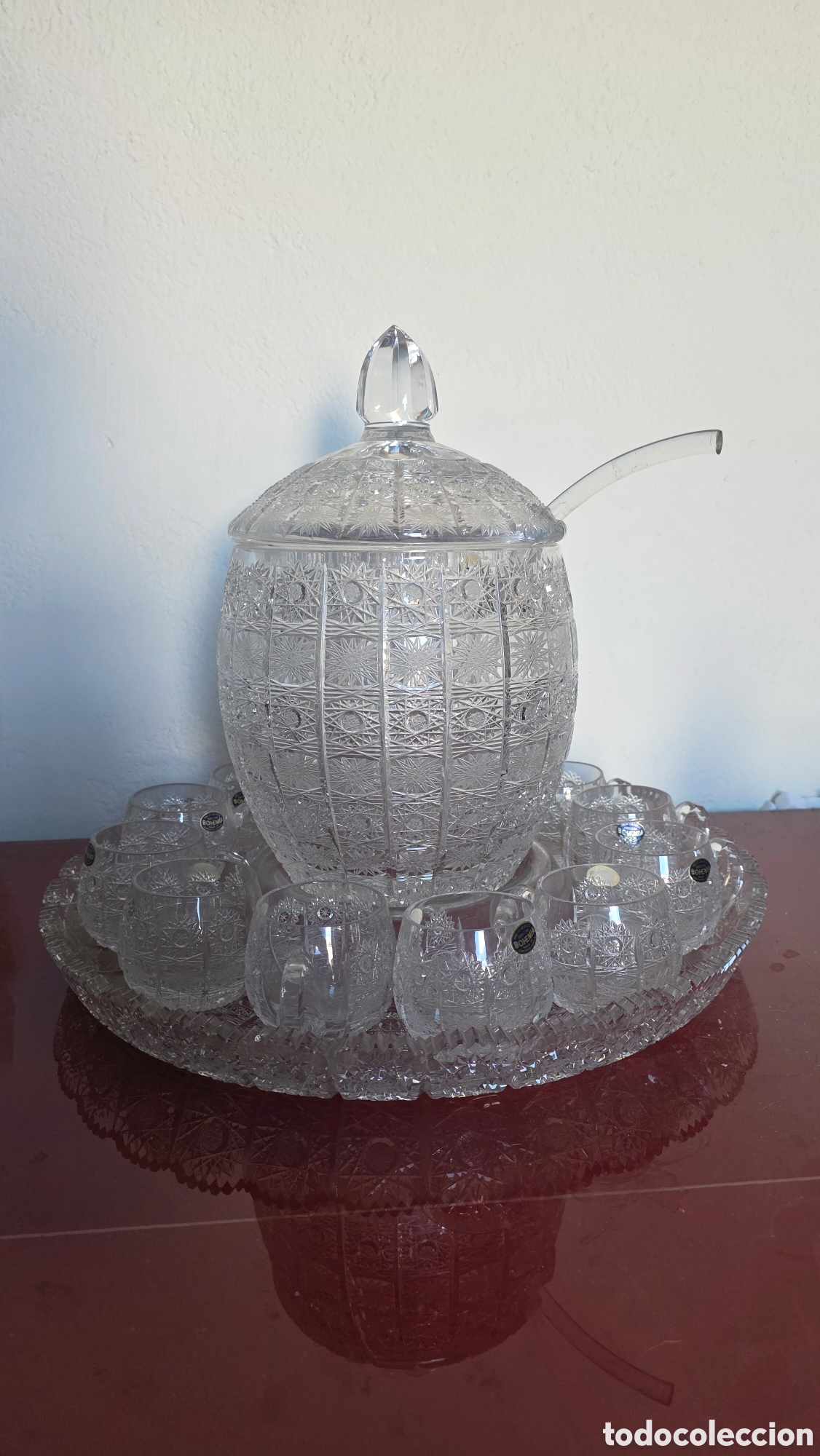 Antiquit&eacute;s: Ponchera cristal bohemia 12 tazas
