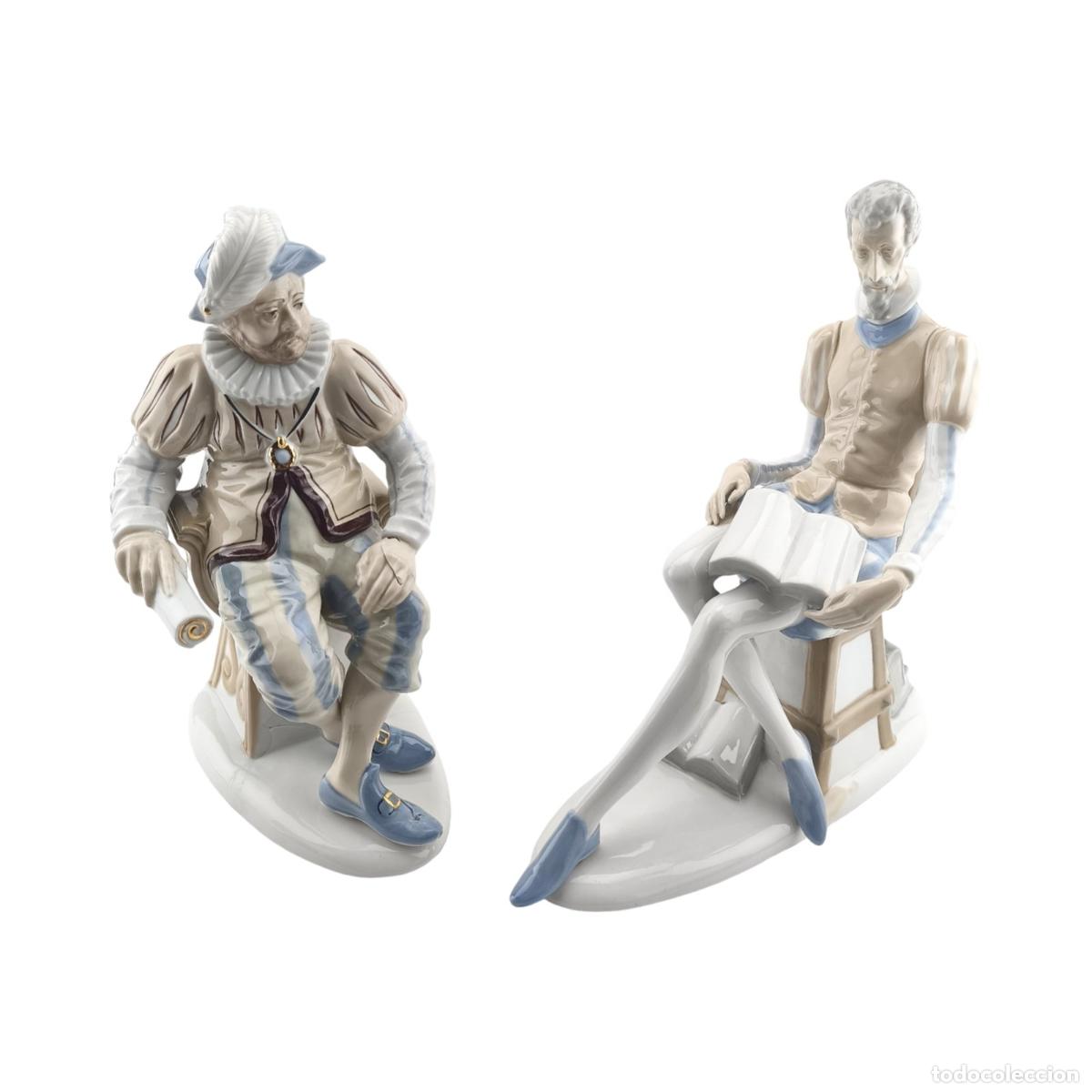 PAREJA FIGURAS PORCELANA DARTSA - DON QUIJOTE Y SANCHO PANZA - H: 30 CM - A R...