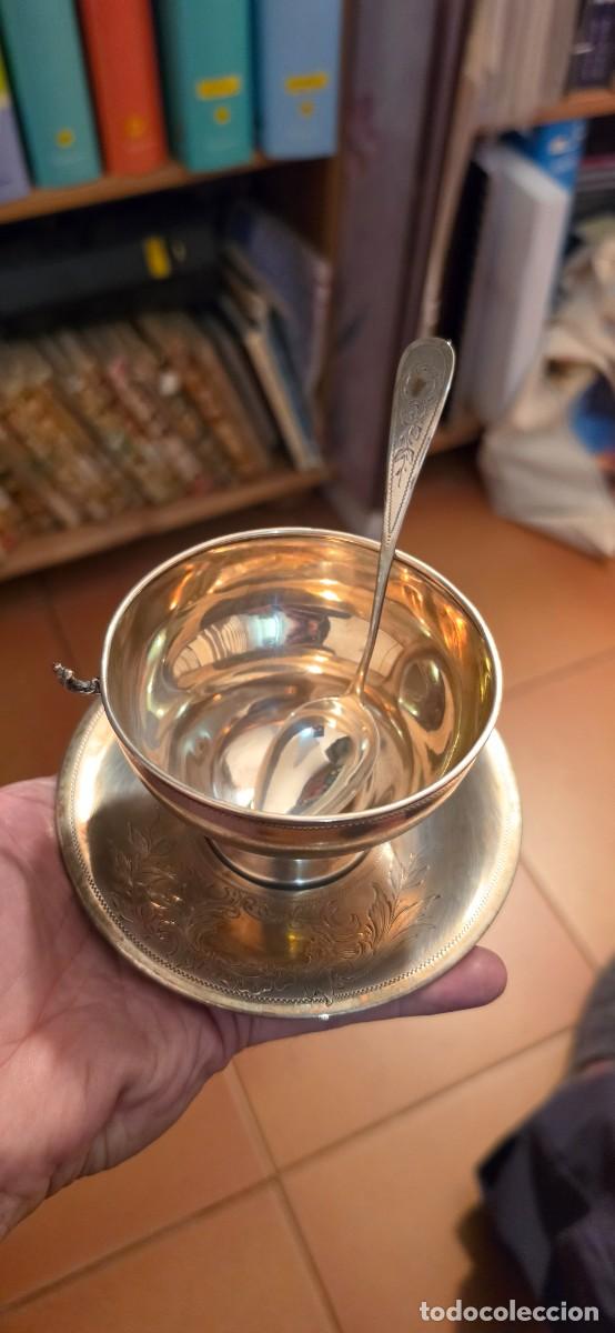 Antig&uuml;edades: Precioso servicio antiguo plata sellado y grabado antiguo